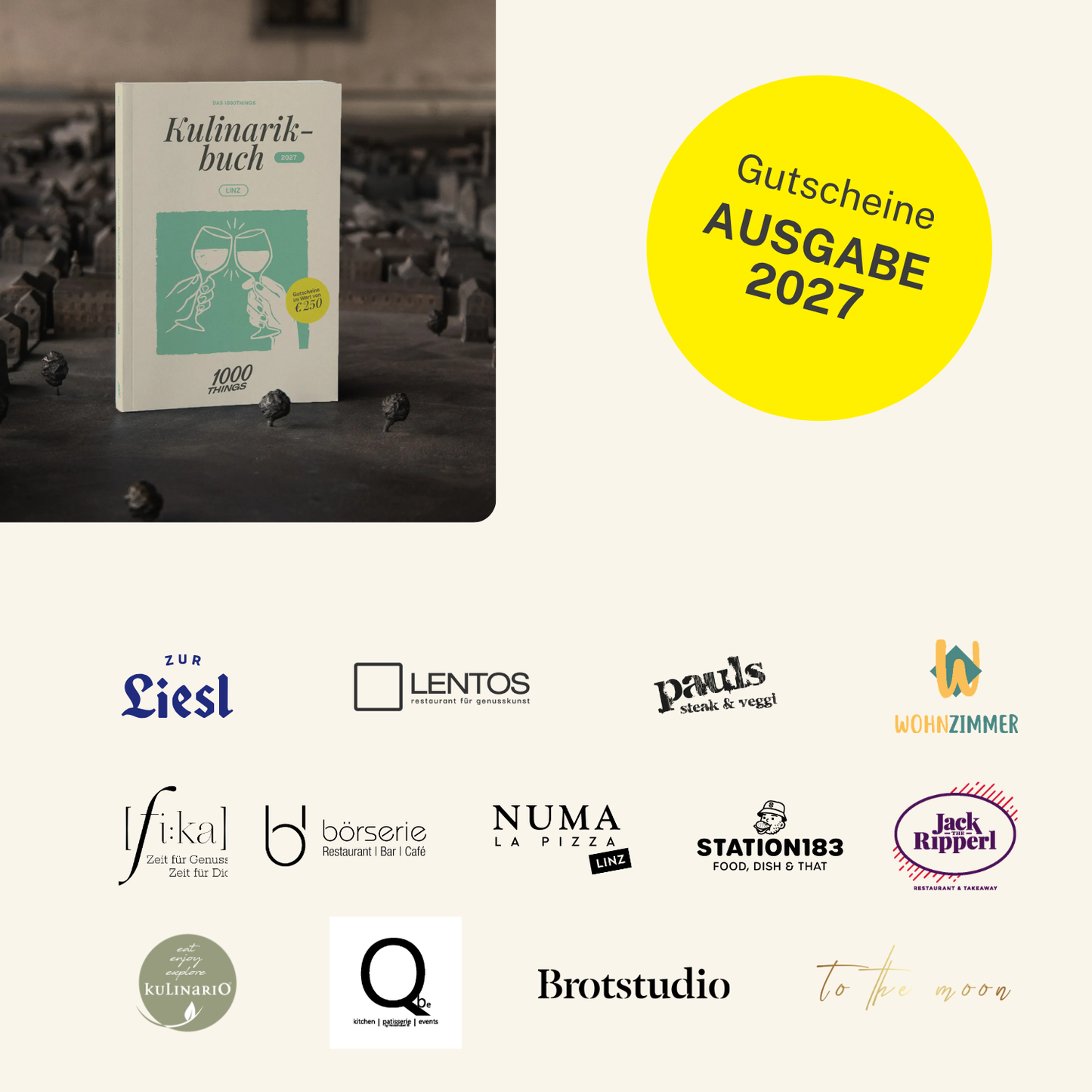 Das 1000things Kulinarikbuch: Linz 2027