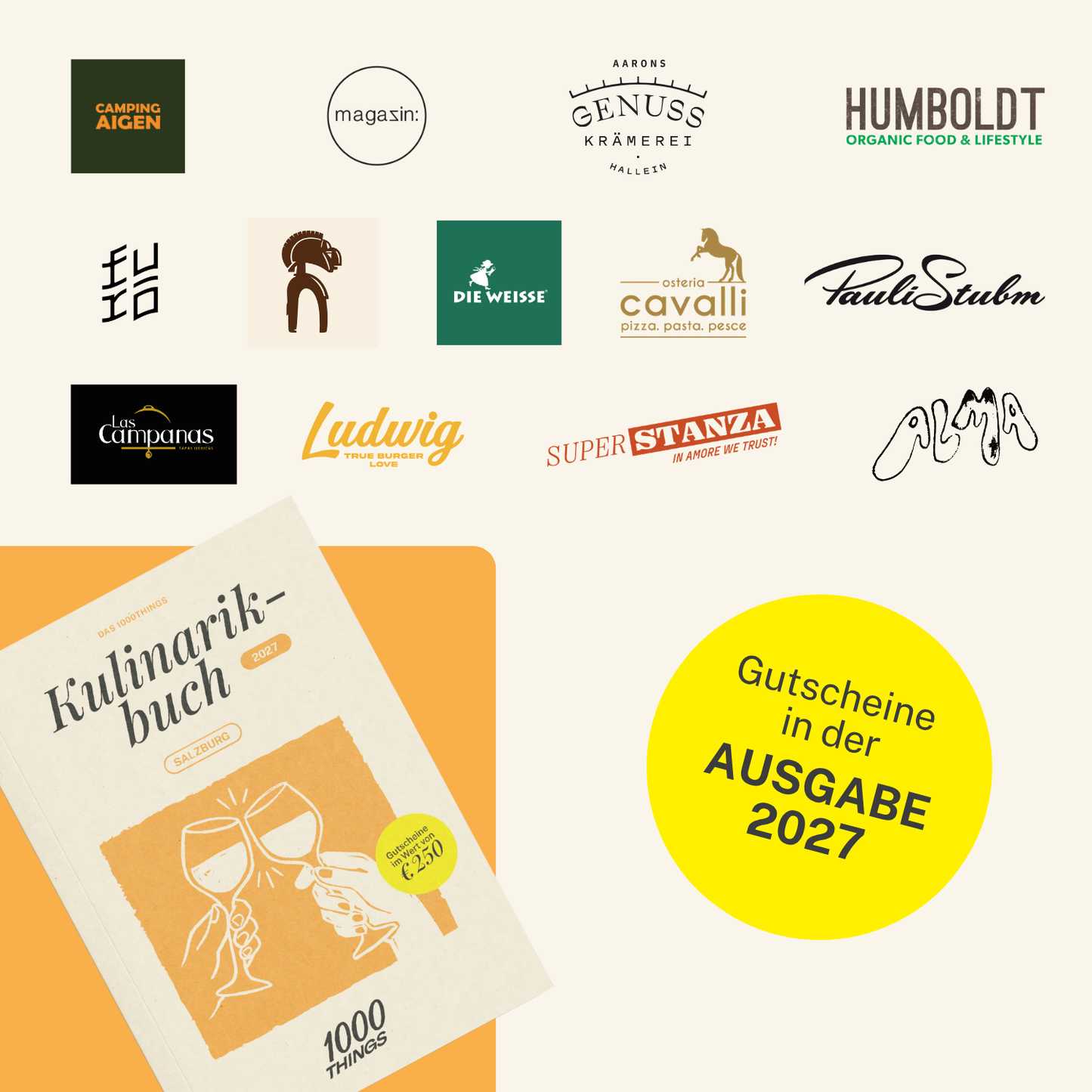 Das 1000things Kulinarikbuch: Salzburg 2027