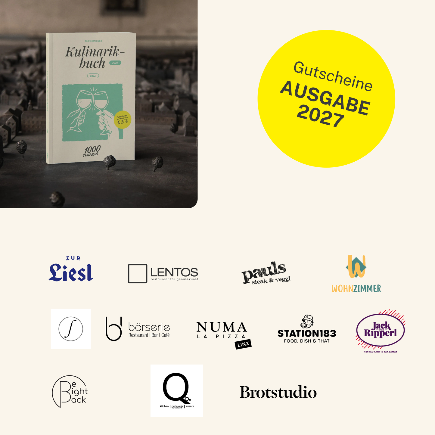 Das 1000things Kulinarikbuch: Linz 2027