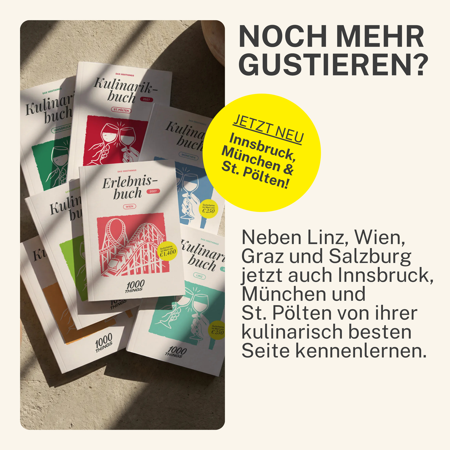 Das 1000things Kulinarikbuch: Linz 2027