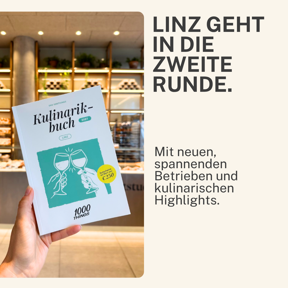 Das 1000things Kulinarikbuch: Linz 2027